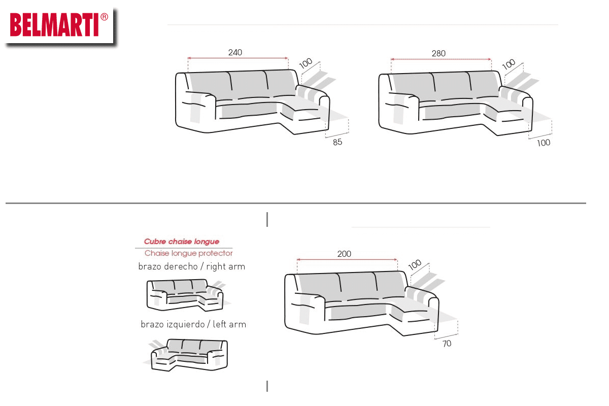 Medidas Cubre chaise Longue