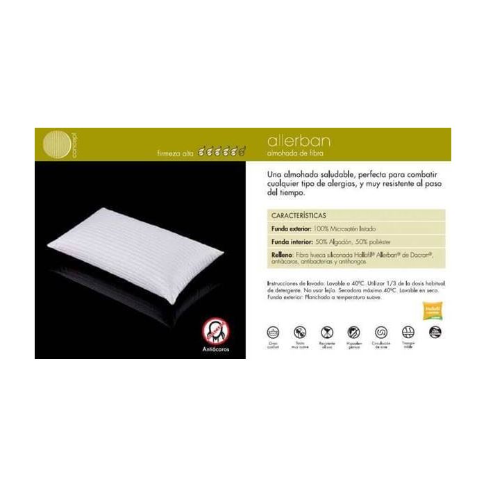 Almohada Mash Allerban antiácaros fibra hollofil de Dacron