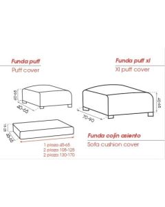 Funda Puff XL Hiper-Elástica Milos Belmarti
