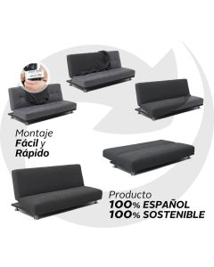 Funda Sofá Cama clic clac Rústica Elástica 3/Pl.
