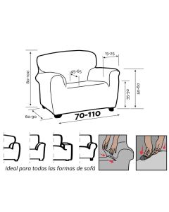 Funda de Sillón Elástica Rustica 1/Pl.