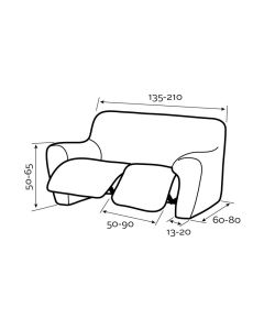Funda Sofa Relax Completo Elástica Rustica 3 Pl. 2 pies