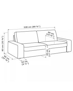 Funda de Sofa Ikea Kivik Elastica Rustica-Sofa 3/Plazas