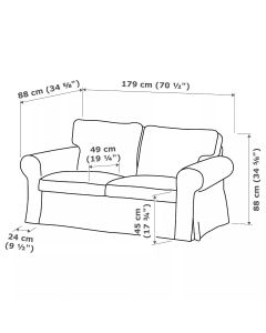 Funda Sofa Ikea Ektorp elástica Zuma 2/Plazas