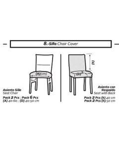 Funda Silla asiento Elástica Zuma ((Pack 2)