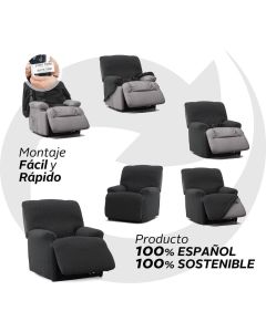 Funda de Sillón Relax Completo Elástica Rustica 2 Pl. 2 pies