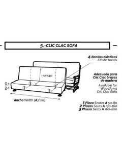 Fundas para Sofá Cama clic clac Baden Big Elástica 3/P