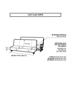 Fundas para Sofá Cama clic clac Soraya Elástica 3/Pl.