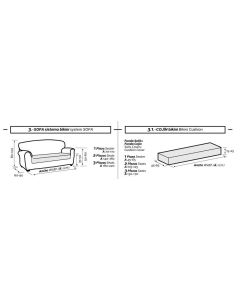 Funda de Sofá Elástica Diamante Cojín Separado 2 Pl.