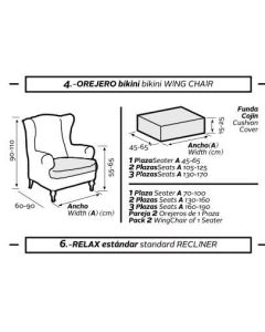 Funda de Sillón Orejero Elástica Diamante 1 Pl.