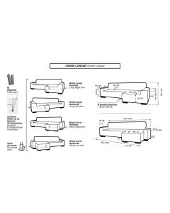 Funda de Chaise Longue Brazo Largo Elástica Sandra