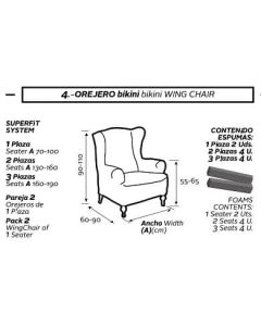 Funda Sillón Orejero Bielástica Cagliari 1/Pl.