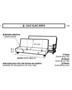 Funda Sofá Clic Clac Bielástica Cagliari 3/Pl.