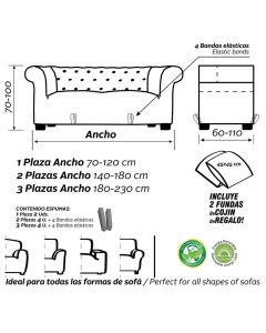 Funda Sofá Chester Superelástica Niagara 2 Pl.