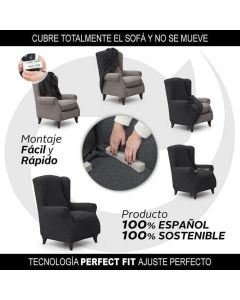 Funda Sofá Orejero Superelástica Niagara 2 Pl.