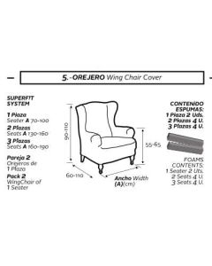 Fundas Sillón Orejero Superelástica Glamour (Pack 2)