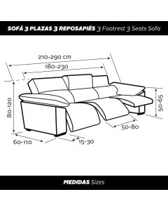 Funda Sofá Relax Completo Superelástica Glamour 3 Pl. 3 pies