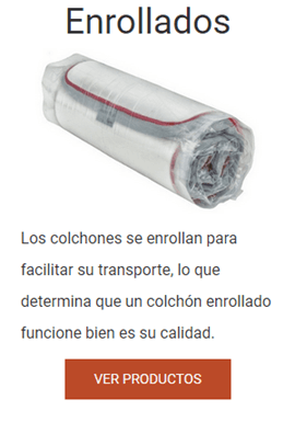 Colchones enrollados al vacio