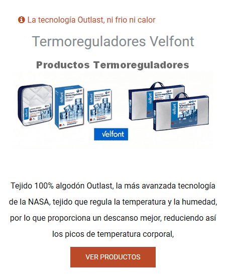 Packs de Descanso Termoreguladores Outlast