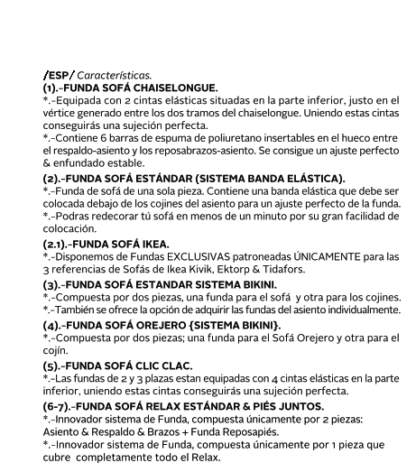 Caracteristicas Fundas Sofá Banda elástica